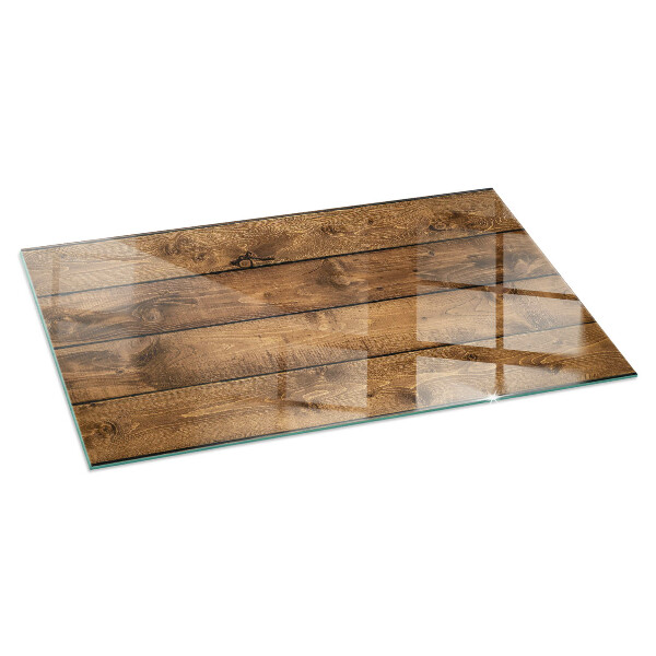 Rectangular tempered glass hearth Natural wood grain