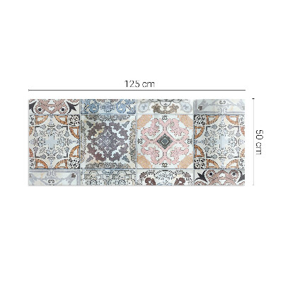 Rectangular glass hearth for wood stove Mosaic patterns in tiles
