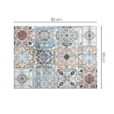 Rectangular glass hearth for wood stove Mosaic patterns in tiles