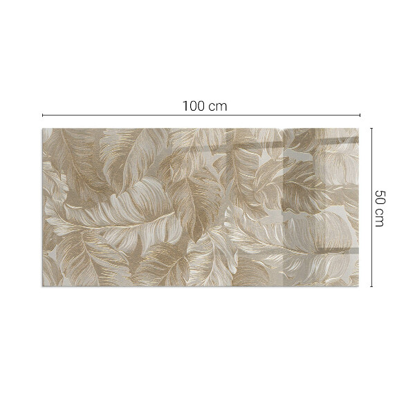 Rectangular glass hearth Delicate leaf patterns