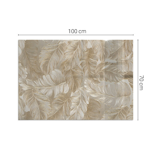 Rectangular glass hearth Delicate leaf patterns