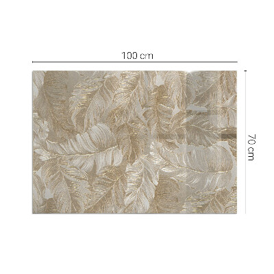 Rectangular glass hearth Delicate leaf patterns