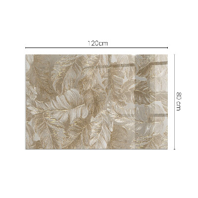 Rectangular glass hearth Delicate leaf patterns
