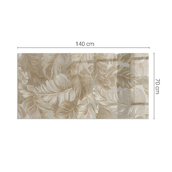 Rectangular glass hearth Delicate leaf patterns