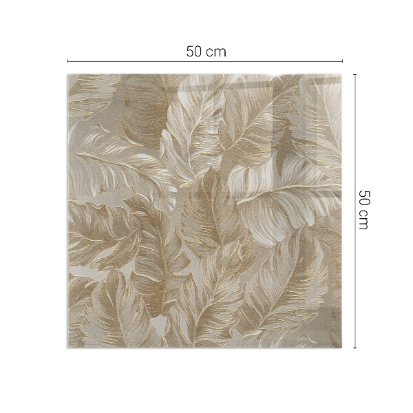 Rectangular glass hearth Delicate leaf patterns
