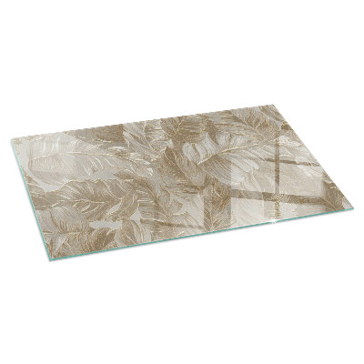 Rectangular glass hearth Delicate leaf patterns
