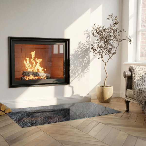 Rectangular tempered glass hearth Pattern of rocky structure