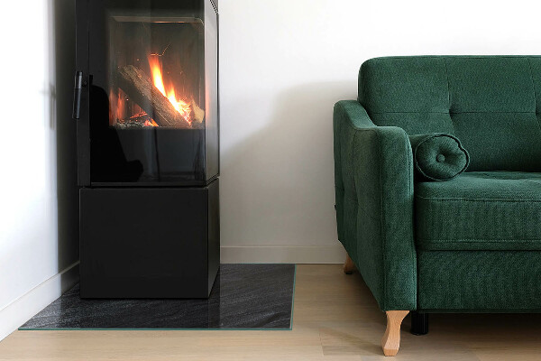 Rectangular tempered glass hearth Pattern of rocky structure