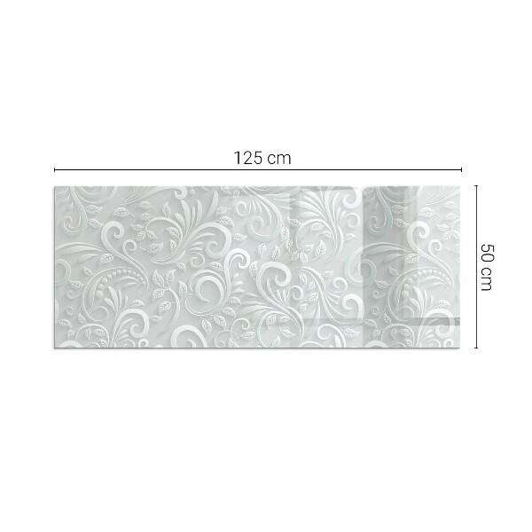 Rectangular glass hearth Stylish plant motif