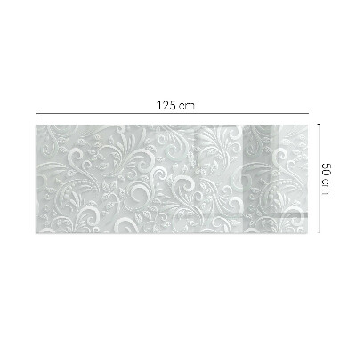 Rectangular glass hearth Stylish plant motif