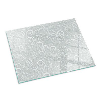 Rectangular glass hearth Stylish plant motif