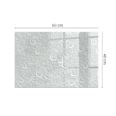 Rectangular glass hearth Stylish plant motif