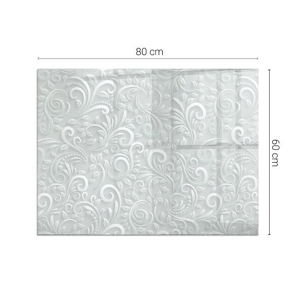 Rectangular glass hearth Stylish plant motif