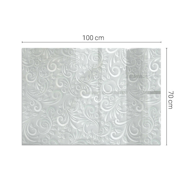 Rectangular glass hearth Stylish plant motif