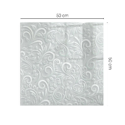 Rectangular glass hearth Stylish plant motif