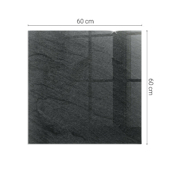 Rectangular glass hearth for wood stove Stone structure pattern