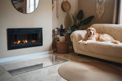 Rectangular glass hearth Geometric abstraction in shapes