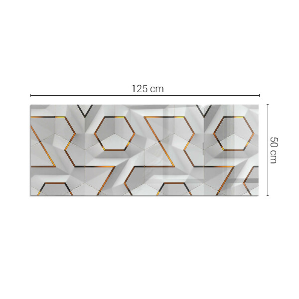 Rectangular glass hearth Pattern of three-dimensional shapes