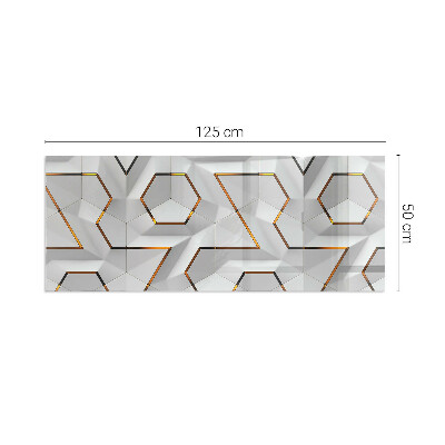 Rectangular glass hearth Pattern of three-dimensional shapes