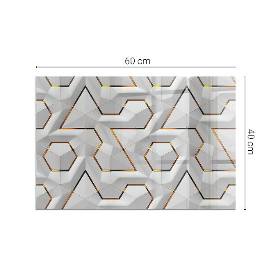 Rectangular glass hearth Pattern of three-dimensional shapes