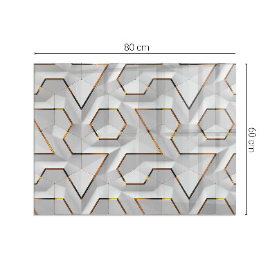 Rectangular glass hearth Pattern of three-dimensional shapes