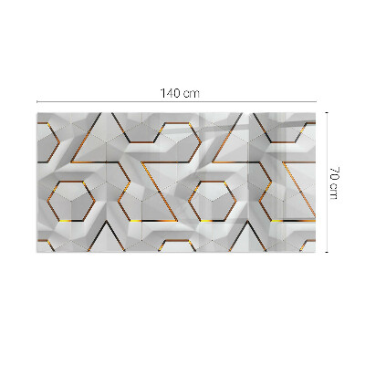 Rectangular glass hearth Pattern of three-dimensional shapes