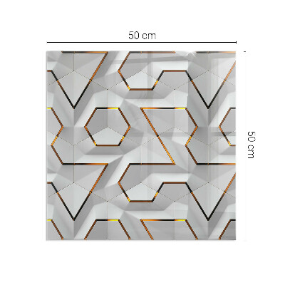 Rectangular glass hearth Pattern of three-dimensional shapes