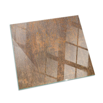 Rectangular tempered glass hearth Rusty pattern on the background