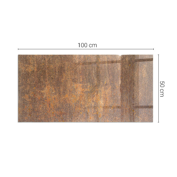 Rectangular tempered glass hearth Rusty pattern on the background