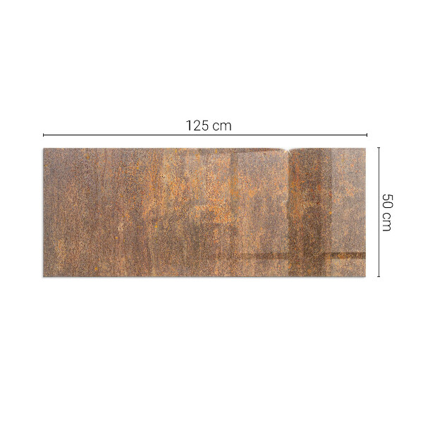 Rectangular tempered glass hearth Rusty pattern on the background