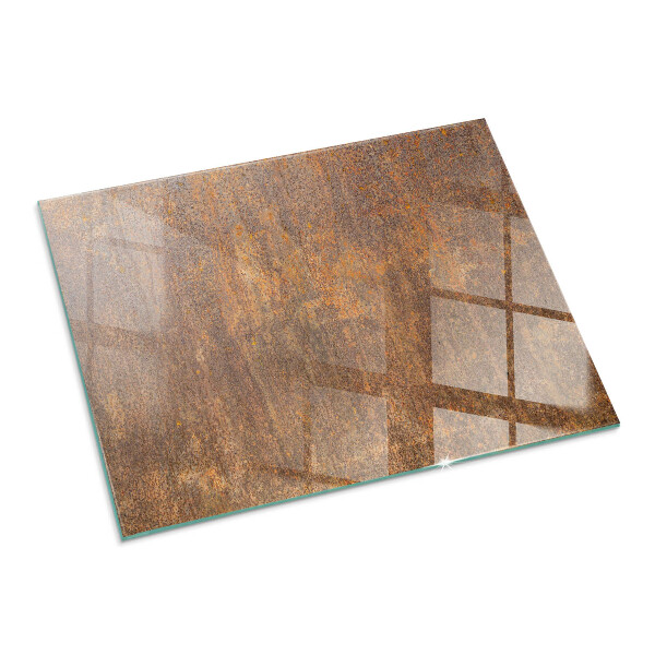 Rectangular tempered glass hearth Rusty pattern on the background