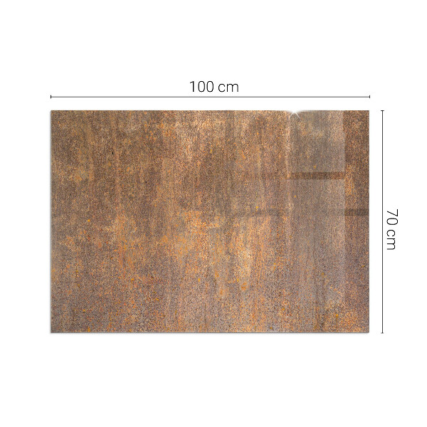Rectangular tempered glass hearth Rusty pattern on the background