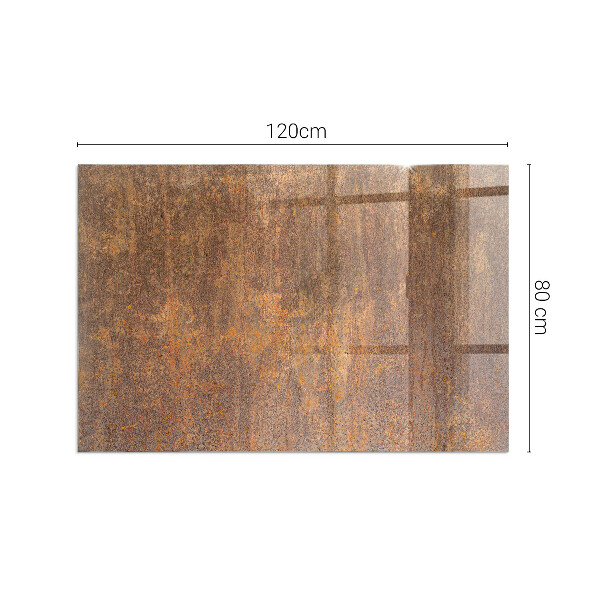 Rectangular tempered glass hearth Rusty pattern on the background