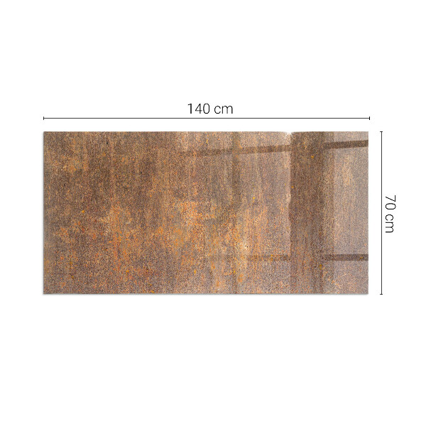 Rectangular tempered glass hearth Rusty pattern on the background