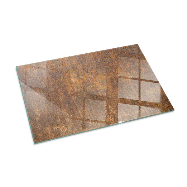 Rectangular tempered glass hearth Rusty pattern on the background