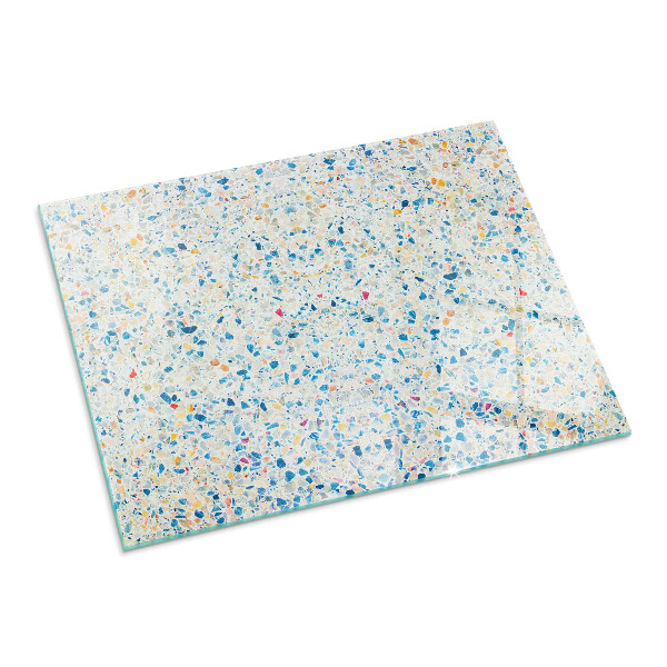 Rectangular glass hearth for wood stove Abstract texture motif