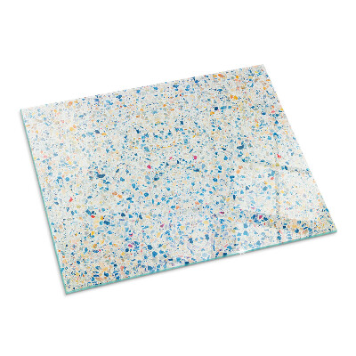 Rectangular glass hearth for wood stove Abstract texture motif