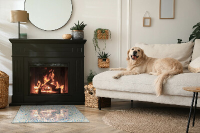 Rectangular glass hearth for wood stove Abstract texture motif