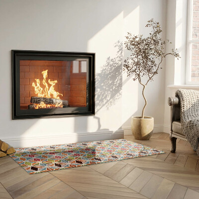 Rectangular glass hearth Polygonal patterns on the web