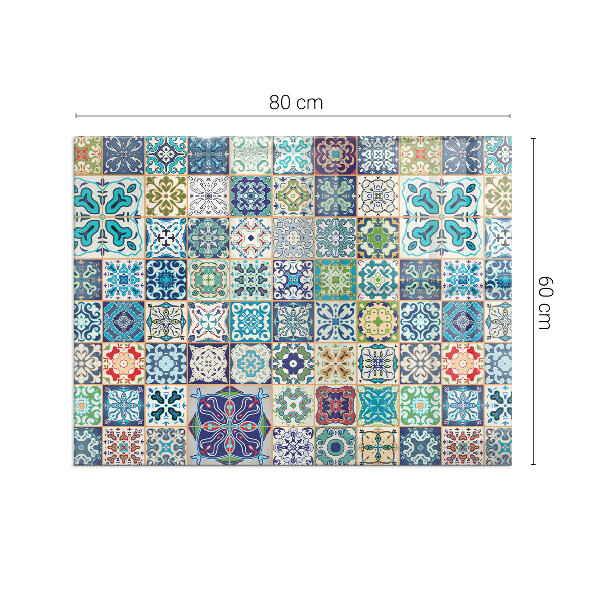 Rectangular tempered glass hearth Mosaic decorative patterns