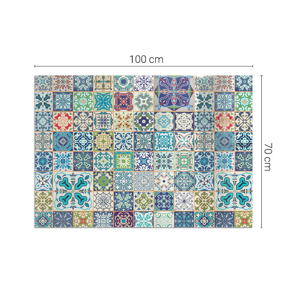 Rectangular tempered glass hearth Mosaic decorative patterns