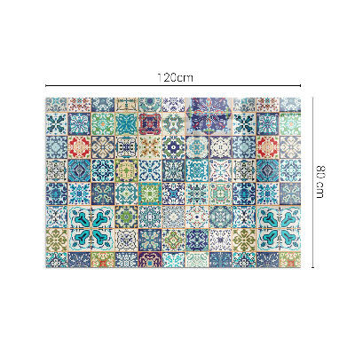 Rectangular tempered glass hearth Mosaic decorative patterns