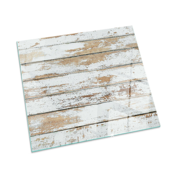 Rectangular tempered glass hearth Rusty wooden board