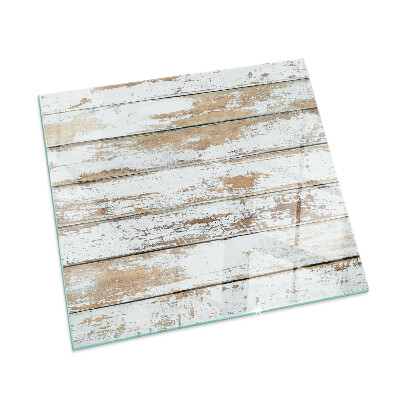 Rectangular tempered glass hearth Rusty wooden board