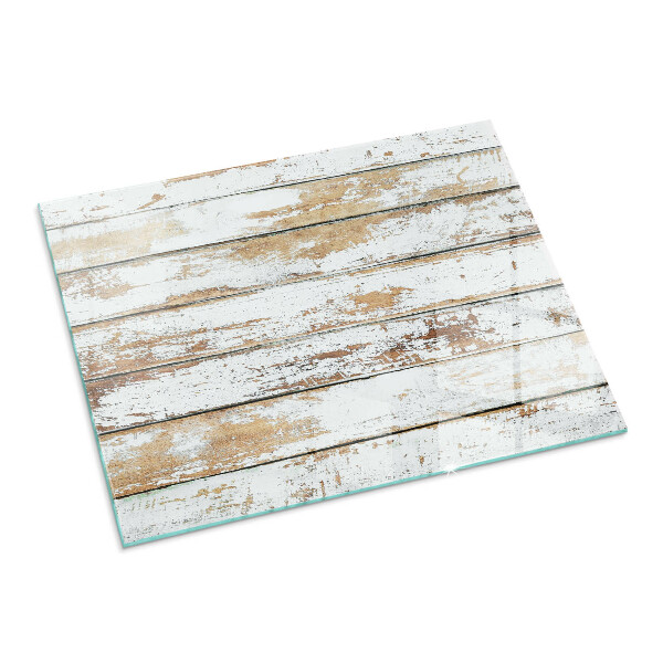 Rectangular tempered glass hearth Rusty wooden board