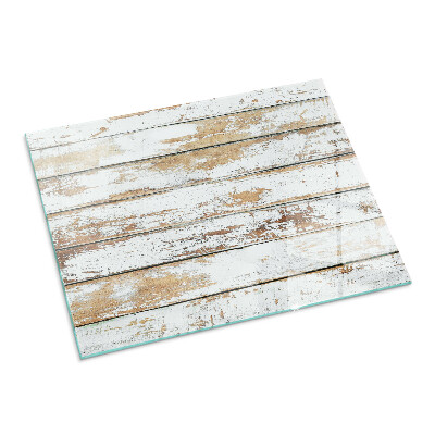 Rectangular tempered glass hearth Rusty wooden board