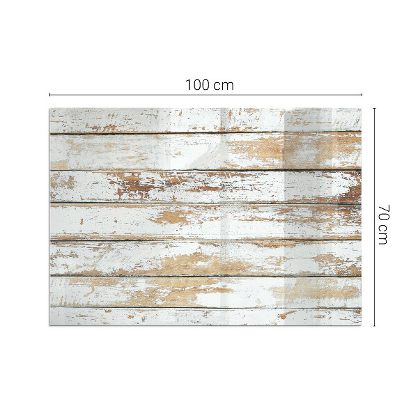 Rectangular tempered glass hearth Rusty wooden board