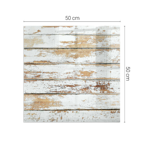 Rectangular tempered glass hearth Rusty wooden board