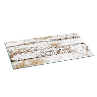 Rectangular tempered glass hearth Rusty wooden board