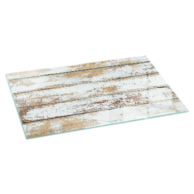 Rectangular tempered glass hearth Rusty wooden board